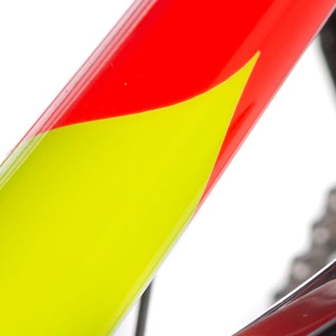 yellow and red KIRK bike
